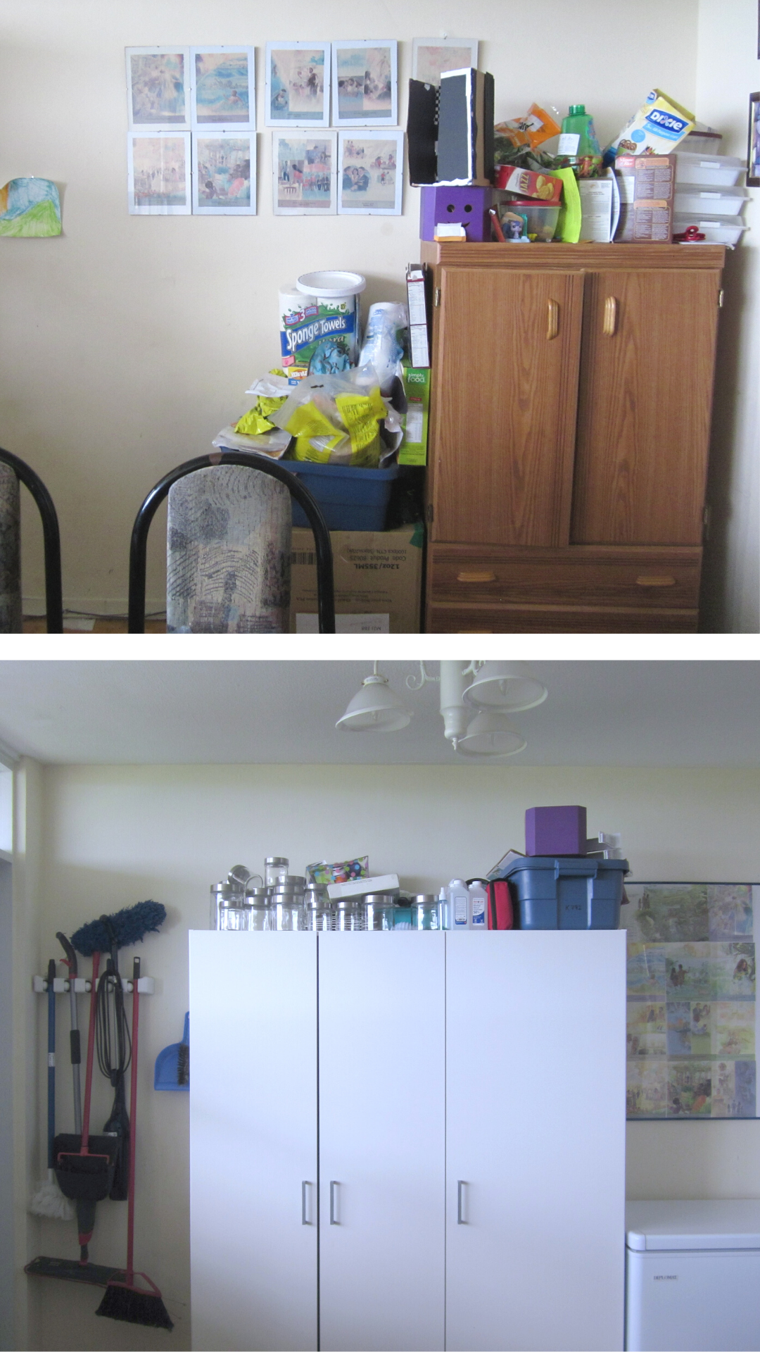 home organizing projects before and after